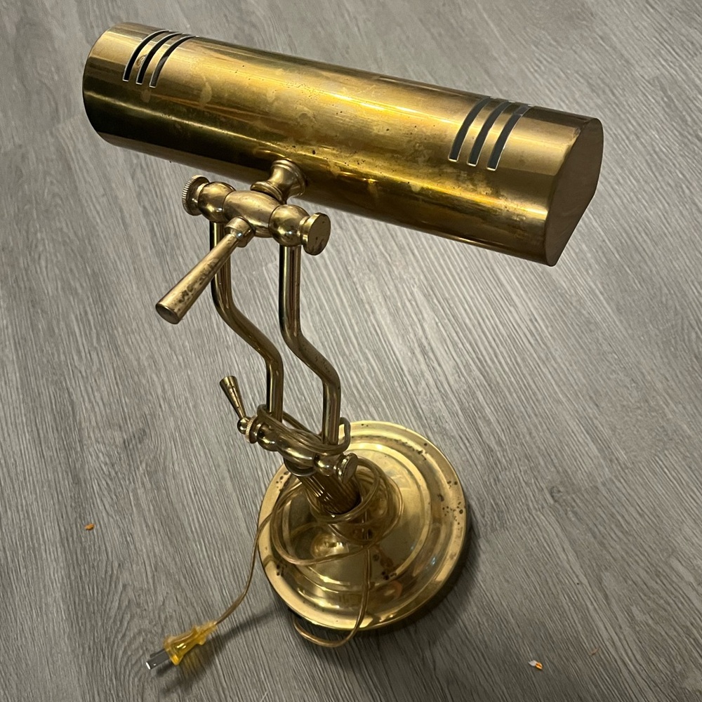 Antique Brass Desk Piano Lamp